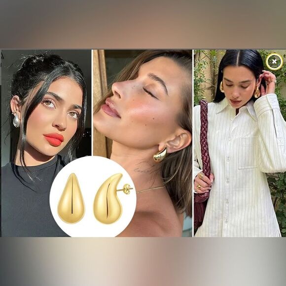 WATER DROP FASHION 18K GOLD PLATED EARRINGS - Picture 5 of 5